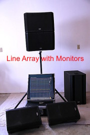 Powered Line Array System with QSC K10 Stage Monitors